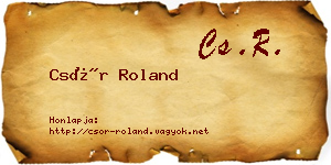 Csór Roland névjegykártya